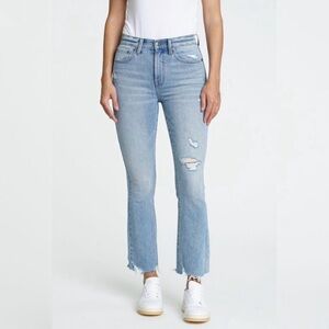 Pistola Lennon Distressed High Waist Crop Bootcut Jeans, Color: Fountain, Sz 27